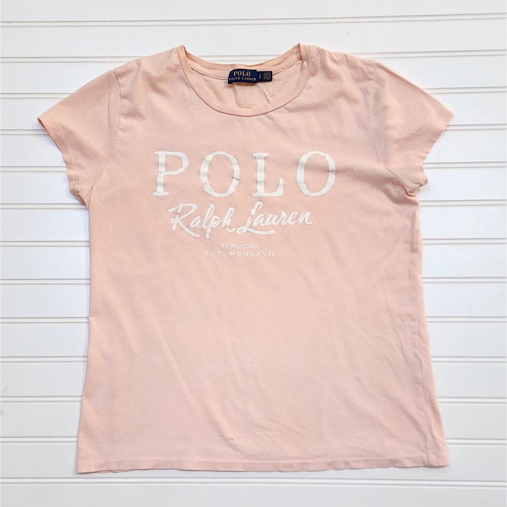 Polo Ralph Lauren Women's Logo Short Sleeve T-Shirt Size S Peach